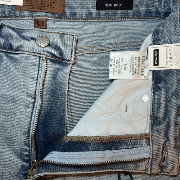 Judy Blue Sky High Rise Tummy Control Top Slim Boot Cut Size 7/28 - Picture 8 of 13